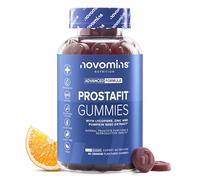 Gummies Hommes au Zinc, Sélénium et Cuivre - Mélange de Palmier Nain, Graines de Courge, Ortie et Lycopène - Goût Framboise - 60 Gummies Végan - Novomins