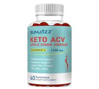 Gummies Keto au vinaigre de cidre - Stimule le métabolisme - Complément alimentaire Keto - Sans gluten - Formule pour hommes et femmes - 1500 mg - 60 unités