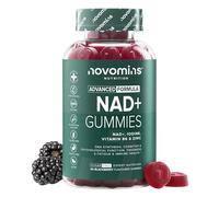 Gummies NAD+ | Nicotinamide, Iode | 60 Gummies | Novomins | NAD avec Vitamine B6 & Zinc | Soutient la Synthèse de l’ADN, la Fonction Cognitive & le Métabolisme | Végan, Sans Sucre