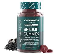 Gummies Shilajit 2000 mg | Shilajit & Ashwagandha Extra Fort | Novomins | Chaga, Zinc, Fer, Sélénium & Vitamine D | Shilajit Himalayen Pur pour Adultes | Énergie, Cerveau & Immunité | 60 Gummies