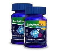 Gummies Sommeil Myrtille, 1 mg Melatonine, complément alimentaire, Vitamine B6, Endormissement plus rapide* - 2x30 Gommes - Sans Sucres - Goût Myrtille - EuphytoseNuit®