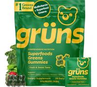 Gummies vertes adultes et multivitamines quotidiennes, fibres prébiotiques | Adaptogènes, superaliments, plus de 20 vitamines et minéraux, digestion, soutien quotidien