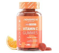 Gummies Vitamin C Sans Sucre - 250mg de Vitamin C pour Adultes - Complement Alimentaire avec Bioflavonoïdes, Cynorrhodon, Sureau & Zinc - Système Immunitaire - Vegan - 60 Vit C Gummies - Novomins