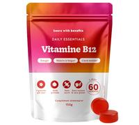 Gummies Vitamine B12 400 µg - Daily Essentials - Contribue au Métabolisme Energétique Normal, Réduction de la Fatigue - 60 pièces (2 mois) - Vegan, Sans Sucre - Bears with Benefits