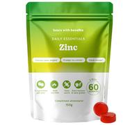 Gummies Zinc 25mg - Contribue au Maintien de Cheveux, Ongles, Peau Normaux, Soutien du Système Immunitaire et de la Fonction Cognitive - 60 pièces (2 mois) - Sans Sucre, Vegan - Bears with Benefits