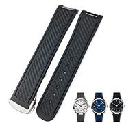 GUMMMY Bracelet de montre en caoutchouc avec extrémité incurvée pour Omega Seamaster 300 AT150 Aqua Terra 8900 Speedmaster 19 mm 20 mm, 19mm, Agate