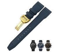 GUMMMY Bracelet de montre en cuir et fibre de nylon pour montre IWC IW377729 IW389001 Big Pilot Vert Bleu Noir 20 mm 21 mm 22 mm, 20 mm, Agate