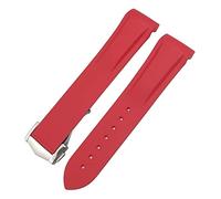 GUMMMY Bracelet de montre incurvé en caoutchouc pour Omega Speedmaster Moonwatch Seamaster 300 AT150 20 mm, Black Buckle, Agate