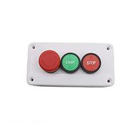 GUMMMY NC Arrêt d'urgence NO rouge vert bouton poussoir interrupteur station Start Stop auto-scellant interrupteur à bouton étanche industriel 600 V 10 A (couleur : Start Stop)