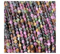 Gumney Lot de 85 perles rondes plates en pierre naturelle à facettes de 4 mm pour travaux manuels, fabrication de bijoux, bricolage, bracelets, colliers, fournitures