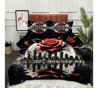 Gumntun Couette 160x200 cm La Femme Rose, Célibataire Couverture Microfibre Imprimée Lavable en Machine, Parure de Lit 4 Saisons Légère Chaud avec 2 Taies d'oreiller_26969a