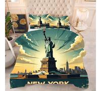 Gumntun Couette 160x200 cm Statue de La Liberté, Célibataire Couverture Microfibre Imprimée Lavable en Machine, Parure de Lit 4 Saisons Légère Chaud avec 2 Taies d'oreiller