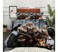 Gumntun Couette 200 x 200 cm Ancien Loup Gris, Couette sans Housse 2 Personnes en Microfibre, Couette Tempérée Douceur Lavable en Machine mit 2 Taies d'oreiller 65 x 65 cm_21672a