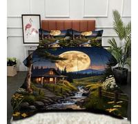 Gumntun Couette 200 x 200 cm Paysage Lunaire, Couette sans Housse 2 Personnes en Microfibre, Couette Tempérée Douceur Lavable en Machine mit 2 Taies d'oreiller 65 x 65 cm_22164a