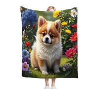 Gumntun Couverture en flanelle chaude et moelleuse pour chien de compagnie - Jeté de lit et fauteuil - En peluche douce et confortable - Cadeau pour garçons et filles - 100 x 130 cm - Jaune