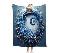Gumntun Lettre O bleue, couverture décorative résistante à la décoloration pour lit - Chaude et légère - Pour toutes les saisons - 220 x 240 cm