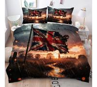 Gumntun Parure de lit 240 x 260 cm 3 Pièces Drapeaux Colorés, Linge de Lit en 3D Imprimé Microfibre, Ensemble de Literie Lavable en Machine et Facile d'entretien 2 Personnes_4961a