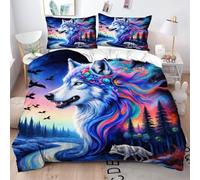 Gumntun Parure de lit 240 x 260 cm 3 Pièces Jeune Loup en 3D, Linge de Lit en 3D Imprimé Microfibre, Ensemble de Literie Lavable en Machine et Facile d'entretien 2 Personnes_22244a