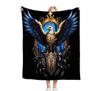 Gumntun Plaid Polaire 200x220 Aigle à TêTe Blanche Noir, Impression Couverture en Polaire Microfibre, Confortable et Rrespirante Couverture de Lit pour Adultes et Enfants Rester Chaud en Hiver_B4678