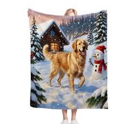 Gumntun Plaid Polaire 200x220 Golden Retriever Animal 3D, Impression Couverture en Polaire Microfibre, Confortable et Rrespirante Couverture de Lit pour Adultes et Enfants Rester Chaud en Hiver_B11734