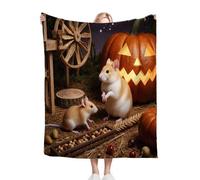 Gumntun Plaid Polaire 200x220 Hamster Animal Citrouille, Impression Couverture en Polaire Microfibre, Confortable et Rrespirante Couverture de Lit pour Adultes et Enfants Rester Chaud en Hiver_B11722