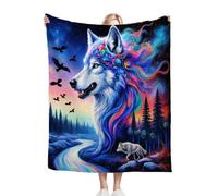 Gumntun Plaid Polaire 200x220 Jeune Loup en 3D, Impression Couverture en Polaire Microfibre, Confortable et Rrespirante Couverture de Lit pour Adultes et Enfants Rester Chaud en Hiver_22242a