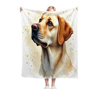 Gumntun Plaid Polaire 200x220 Labrador Jaune, Impression Couverture en Polaire Microfibre, Confortable et Rrespirante Couverture de Lit pour Adultes et Enfants Rester Chaud en Hiver