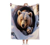 Gumntun Plaid Polaire Enfant 130x150 Animaux Ours, Duveteuse Respirable Couverture Enfants 130x150 cm, Jeté de Canapé Chauffante en Polaire Microfibre pour Toutes Saisons_12364a