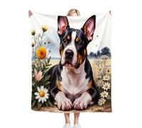 Gumntun Plaid Polaire Enfant 130x150 Chien Noir, Duveteuse Respirable Couverture Enfants 130x150 cm, Jeté de Canapé Chauffante en Polaire Microfibre pour Toutes Saisons_860a