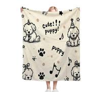 Gumntun Plaid Polaire Enfant 130x150 Chiot de Dessin Animé, Duveteuse Respirable Couverture Enfants 130x150 cm, Jeté de Canapé Chauffante en Polaire Microfibre pour Toutes Saisons