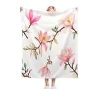 Gumntun Plaid Polaire Enfant 130x150 Fille à Imprimé Floral, Duveteuse Respirable Couverture Enfants 130x150 cm, Jeté de Canapé Chauffante en Polaire Microfibre pour Toutes Saisons_B10400