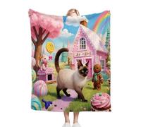 Gumntun Plaid Polaire Enfant 130x150 Fille Chat Rose, Duveteuse Respirable Couverture Enfants 130x150 cm, Jeté de Canapé Chauffante en Polaire Microfibre pour Toutes Saisons_B9860