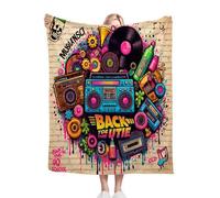 Gumntun Plaid Polaire Enfant 130x150 Imprimé « Y2k », Duveteuse Respirable Couverture Enfants 130x150 cm, Jeté de Canapé Chauffante en Polaire Microfibre pour Toutes Saisons_3938a_3938a