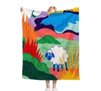 Gumntun Plaid Polaire Enfant 130x150 Mouton Blanc, Duveteuse Respirable Couverture Enfants 130x150 cm, Jeté de Canapé Chauffante en Polaire Microfibre pour Toutes Saisons