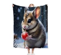 Gumntun Plaid Polaire Enfant 130x150 Souris Grise, Duveteuse Respirable Couverture Enfants 130x150 cm, Jeté de Canapé Chauffante en Polaire Microfibre pour Toutes Saisons_787a
