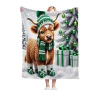 Gumntun Plaid Polaire Enfant 130x150 Vache Brune, Duveteuse Respirable Couverture Enfants 130x150 cm, Jeté de Canapé Chauffante en Polaire Microfibre pour Toutes Saisons