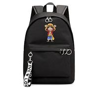 Gumstyle Anime One Piece Monkey D Luffy Sac à Dos Cartable Laptop Backpack Etudiant Sacs d'école Daypack Cosplay Rucksack Sac de Livre Noir/1