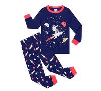 Gumyoss Pyjamas pour garçons Pyjamas pour Enfants Garçon Manches Longues Coton Hiver Noël Vêtements de Nuit Brille dans Le Noir/Espace 2 7 Ans