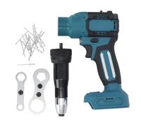 Gun à rivet sans fil Gearwell, outil de rivet électrique, conducteur de rivet à piles à batterie, kit de rivet automatique, moteur sans balais de 18v à 2 vitesses 2,4-4,8 mm avec