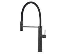 Gun Gray Luxury Brass Kitchen Faucet Single Handle Cold And Hot Dual Control Modern Design Simple Black Sink Faucet(Matte Black 02,G12)