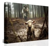 GUN SUPPLIES OUTLET LLC Impression sur toile Jésus et Agneau - Décoration murale chrétienne - 20,3 x 25,4 cm