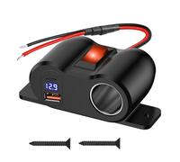 Gundhgstrr Adaptador de Corriente QC3.0 y PD3.0 de 12 V USB Para Cargador de Coche, de Corriente, Encendedor, Divisor Con Voltímetro Para Camiones Marinos.