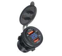 Gundhgstrr Cargador de Coche Con Salida USB, Doble QC3.0 y PD, 3 Puertos USB C Con Voltímetro, Interruptor Táctil Para Coche, Camión, Caravana.