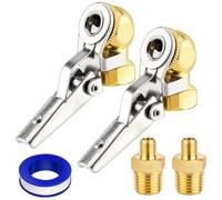 Gundhgstrr Juego de 2 Mandriles de Aire NPT Hembra de 1/4 de Pulgada Con Clip, Mandril de Bola Cerrado Con Bloqueo y Adaptador de Inflador.