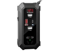 Gundhgstrr Prise Intelligente avec Charge, Inverseur de Véhicule pour Convertir Le Courant Continu 12/24 Volts en Courant Alternatif pour Port de Sortie USB.