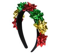 Gungtj Bandeau de Noël à fleurs confortable et festif - Bandeau de Noël rouge, vert, doré | Pour mère, petite amie, camarades de osplay, écoles, rassemblement, photographie