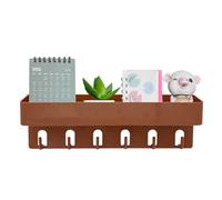 Gungtj Bathroom Shelves Wall, No-Punching Rack, Space-Saving Storage, Sturdy Waterproof Build, Multi-Purpose Hook Design, 1 Piece, Blue, Brown, Perfect for Kitchen Organization