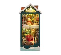 Gungtj Christmas Book Nook, Diorama Kits, Decorative Bookends, Christmas Themed Book Nooks Miniature Kit Detailed Miniature Scenes Artistic Expression Engaging Hobby Collectible Decor