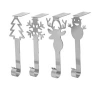 Gungtj Christmas Stocking Holders - Set of 4 Strong Non-Slip Mantle Hooks, Multi-Purpose Garland Clips for Home Window, Counters, Tables, Shelves, Staircases, and Seasonal Holiday Display