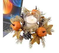 Gungtj Couronnes d'anneaux de Bougies d'automne,Couronne de Bougies d'automne | Décor de Guirlande d’Automne de récolte de Thanksgiving,Outil décoratif de Construction Robuste pour Table à Manger,